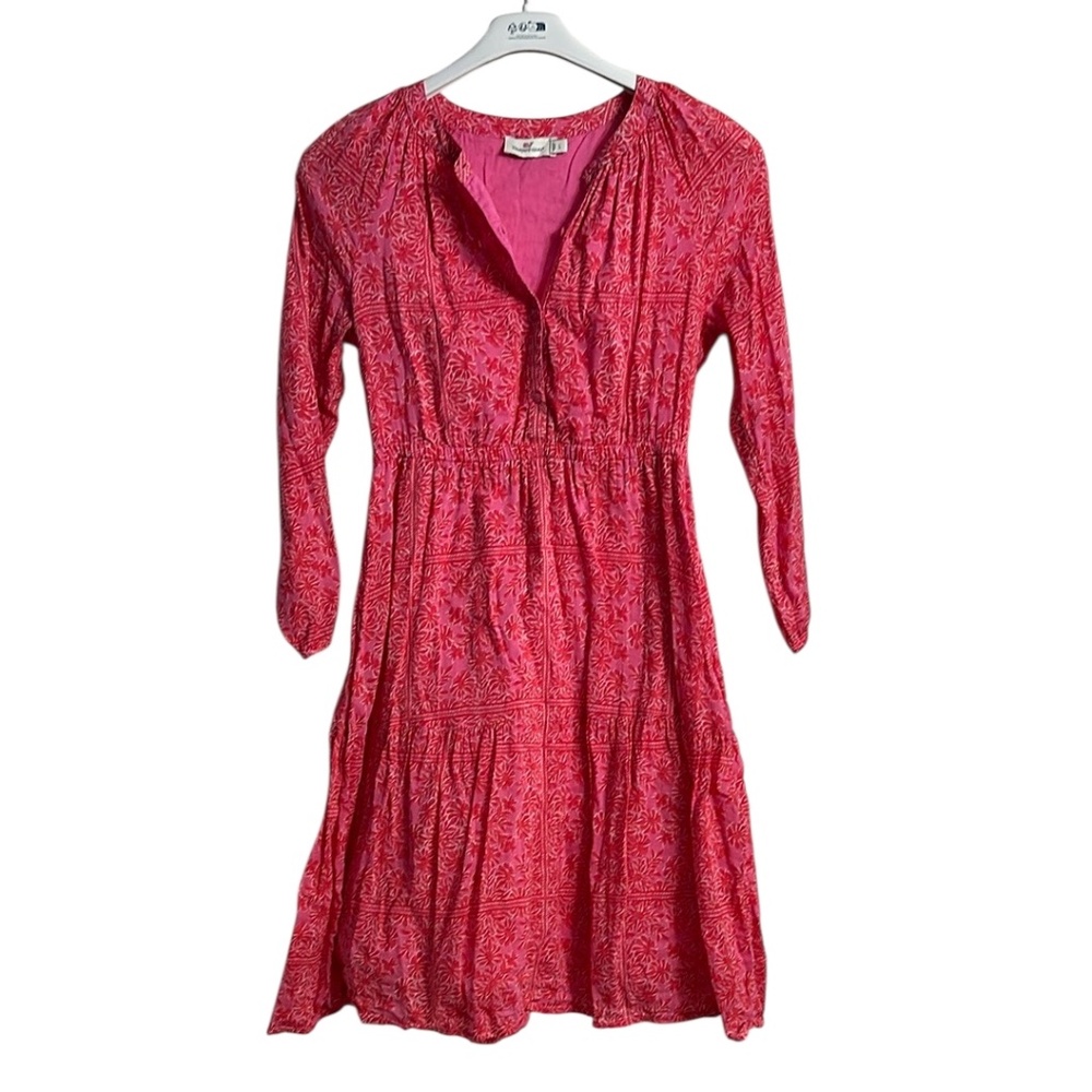 Vineyard Vines Pink Long Sleeve Dress